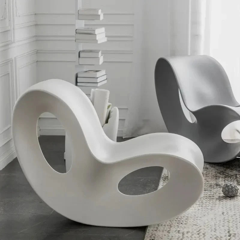 Nordic designer rocking chair, creative lounge piece for villa living room, balcony, or lazy bedroom area