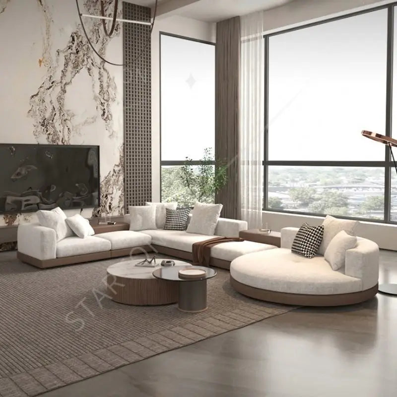 Best Seller Modern Foam Sponge Filling Timber Frame Fabric L Shaped Sofa for Living Room