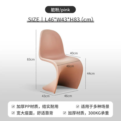 Transparent Plastic Dining Chair, Simple and Modern Home Chair, Backrest Chair, Vanity Stool