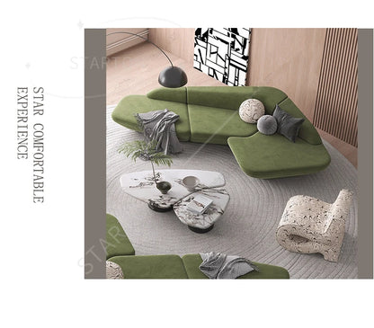 Relaxing Leisure Salon Muebles Furniture Gaming Curved Sofa Reception Modern Designer High Quality Room Decor Living Room Sofas
