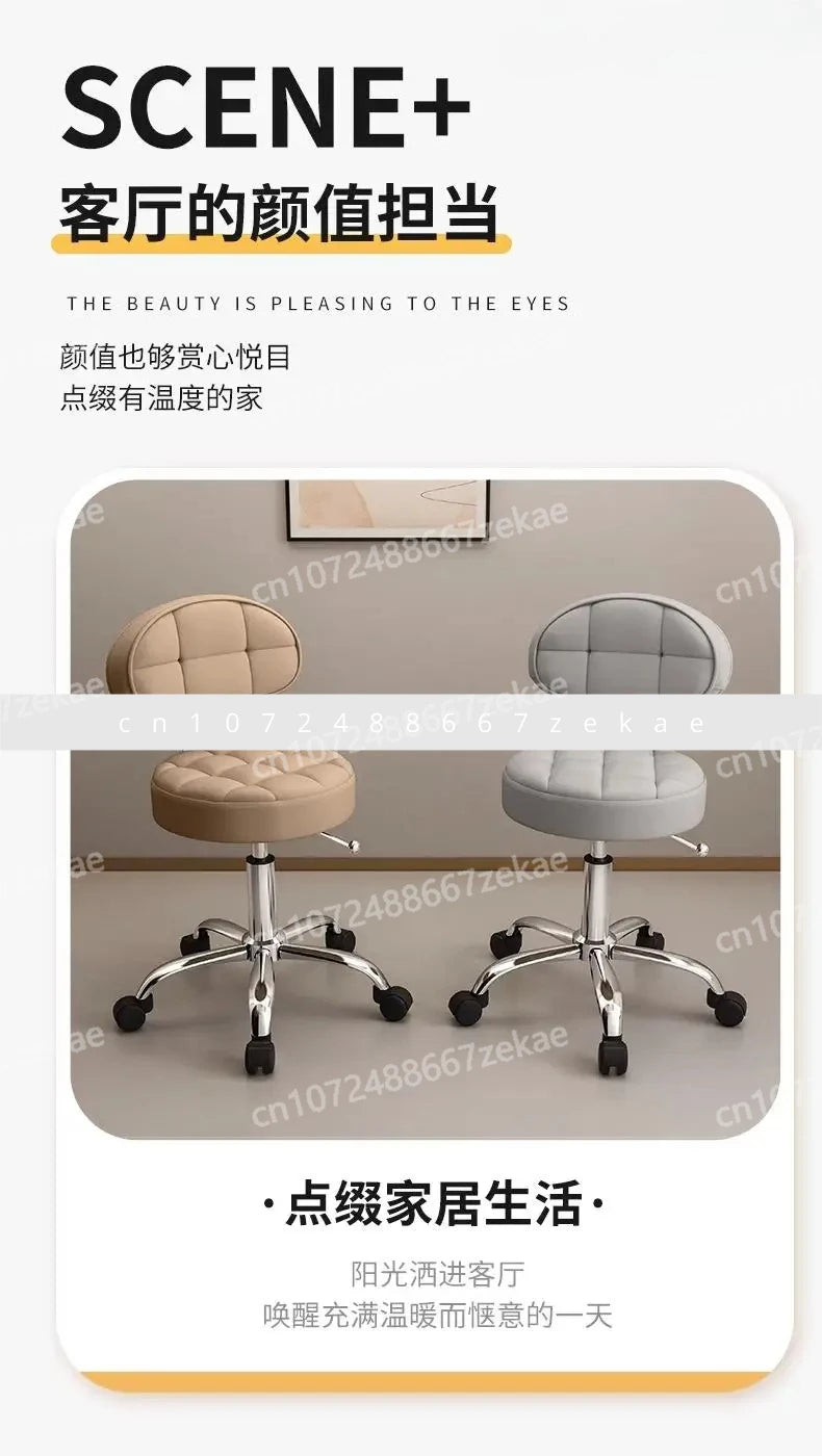 Adjustable Nail, Makeup, Hairdressing Shop, Student Stool, Beauty Salon Special Stool, Roller Bar Chair