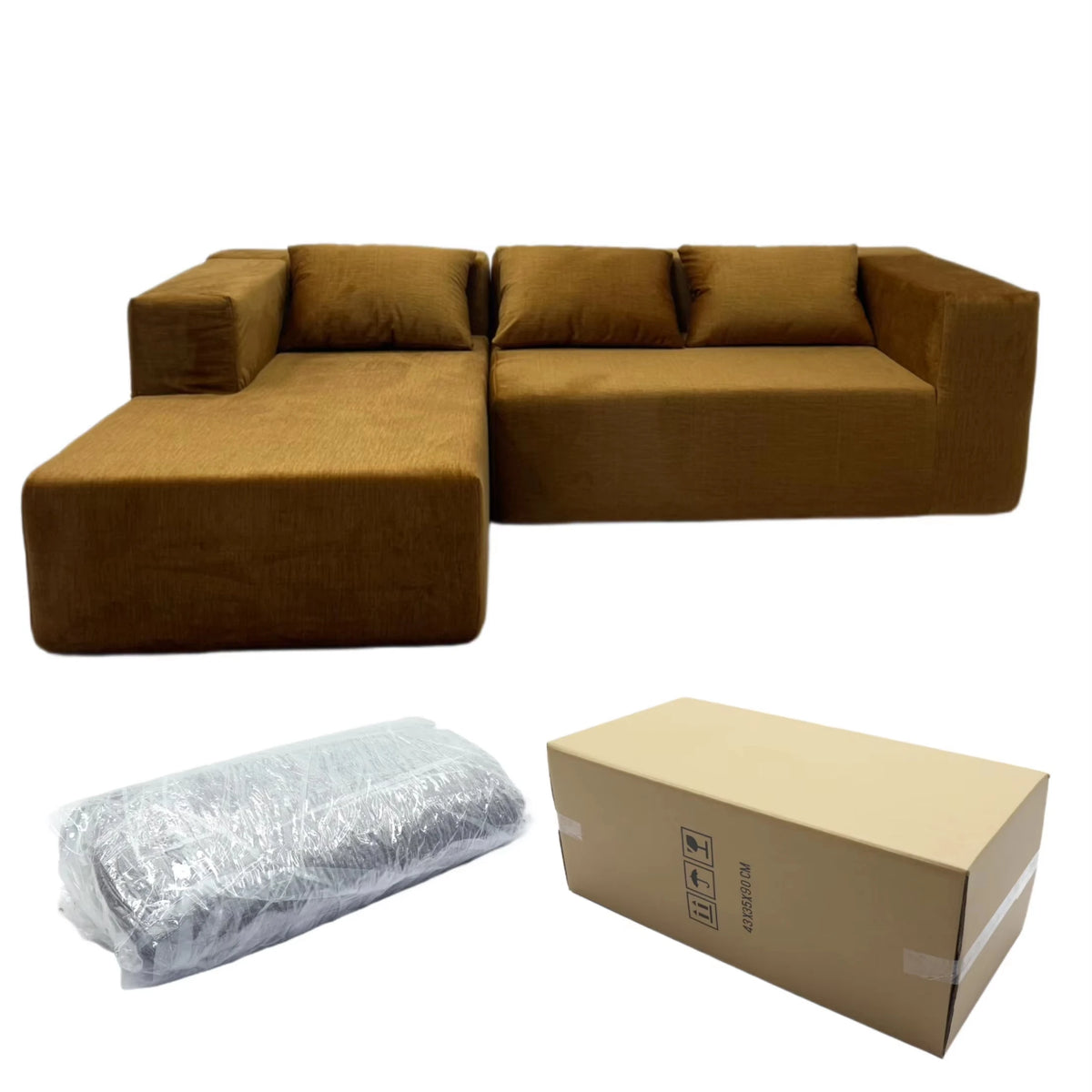 Modern tufted combination fabric compression combination sofa set L-shaped corner unit hotel villa apartment living room use