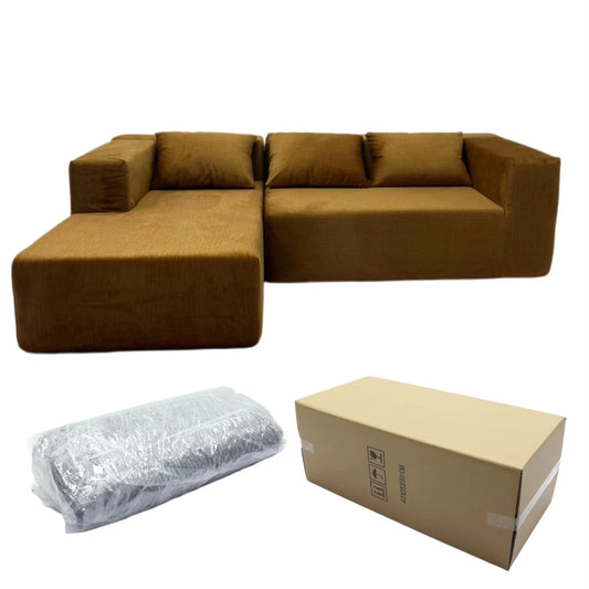 Modern tufted combination fabric compression combination sofa set L-shaped corner unit hotel villa apartment living room use