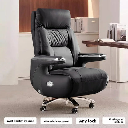 Electric Reclining Office Chairs European Bedroom Furniture Nordic Leather Executive Computer Armchair Home Ergonomic Desk Chair