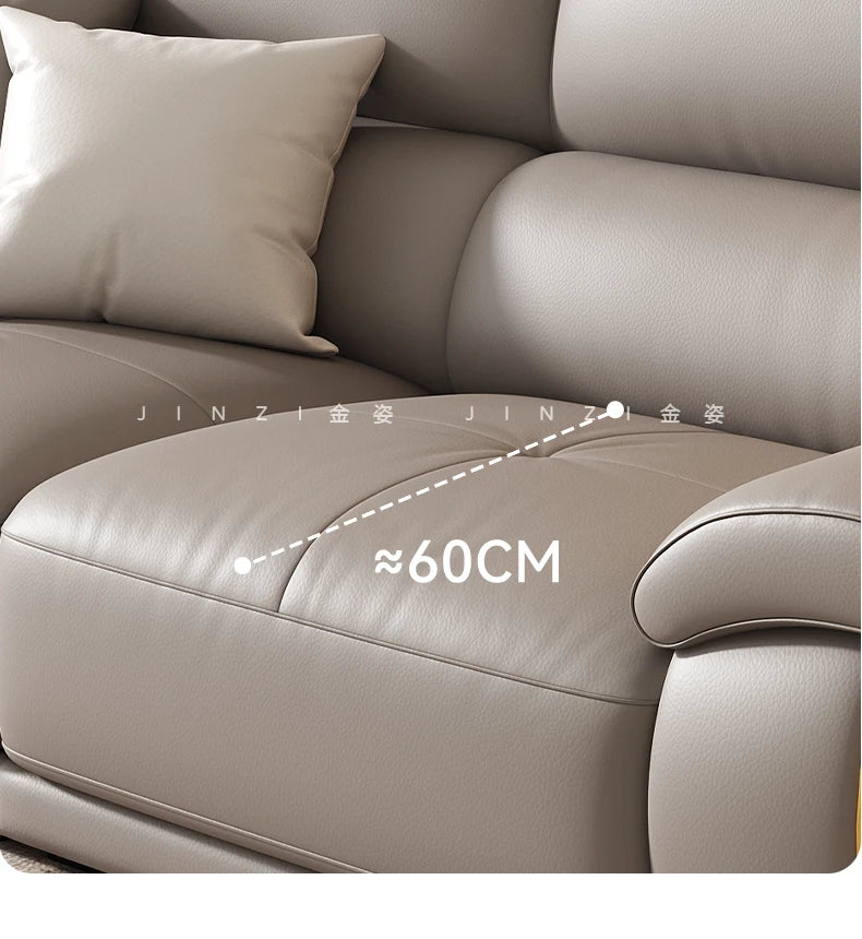 LMM living room modern simple leather sofa light luxury combination large and small apartment leather art
