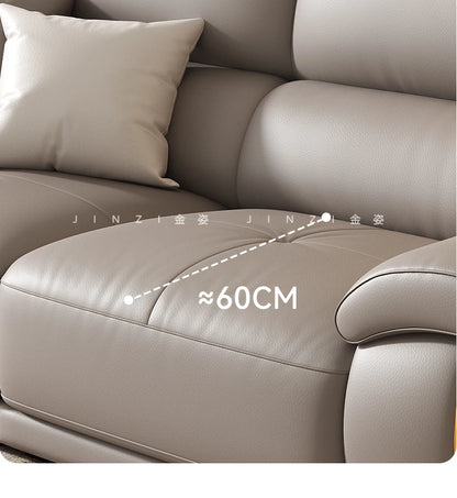 LMM living room modern simple leather sofa light luxury combination large and small apartment leather art