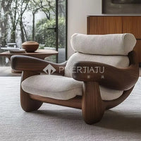 Designer Art Aesthetics Solid Wood Sofa Chair Medieval Homestay Club Sales Department Light Luxury Leisure Chair