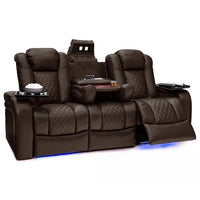 Luxury Dual Motors Power Reclining Sofa with LED Lighting, USB, Hidden Storage, Fold-Down Table & Tray – 3-Seat Recliner Sofa