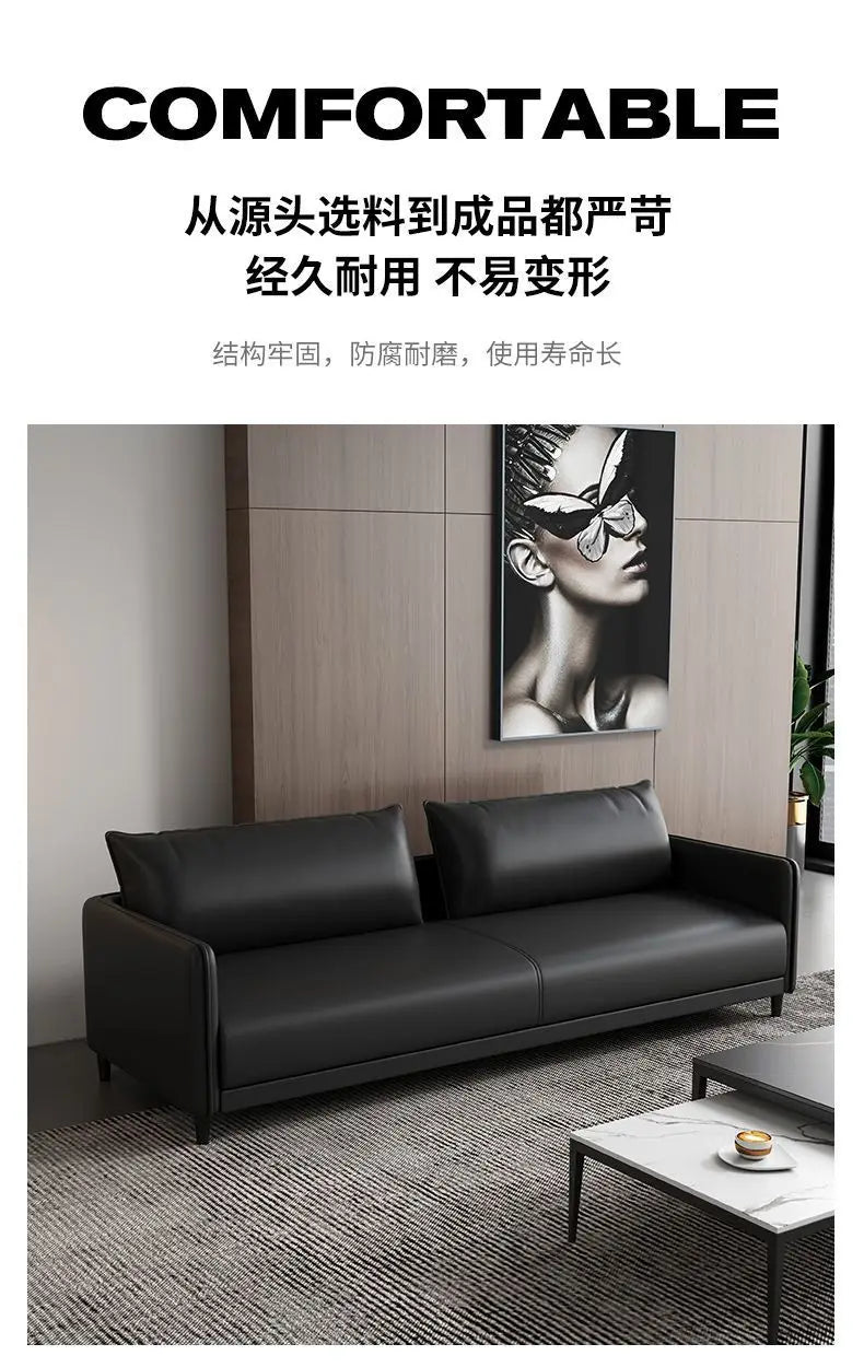 Office sofa business reception modern simple small meeting guests negotiate leather sofa office sofa coffee table combination