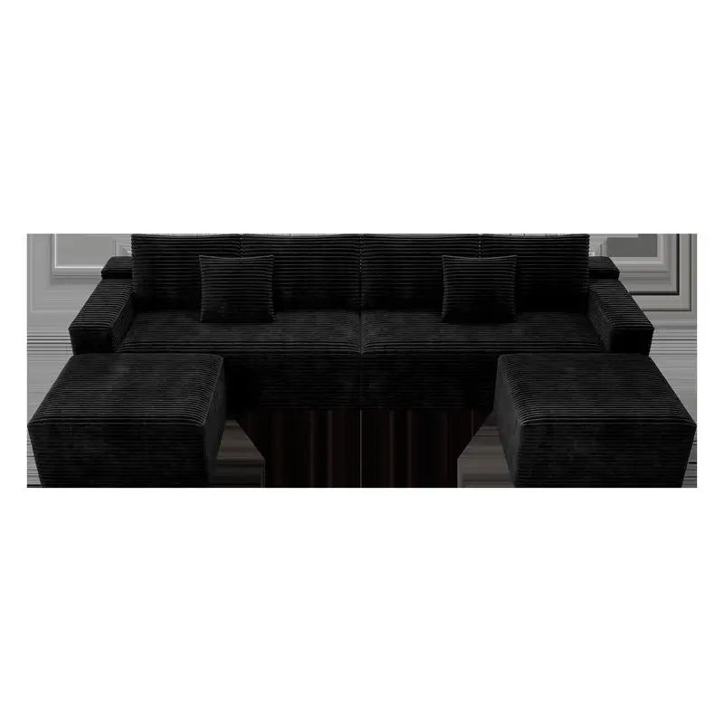 Modular Sectional Sofa, Upholstered Compressed Couch for Living Room, Bedroom, Apartment, No Assembly Required, 4-Piece Free