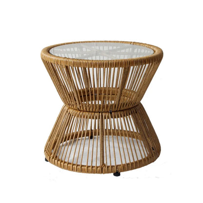 Rattan Chair Three Piece Set Balcony Table Modern Outdoor Furniture Combination Armrest Single Rattan Sofa Outdoor Chairs