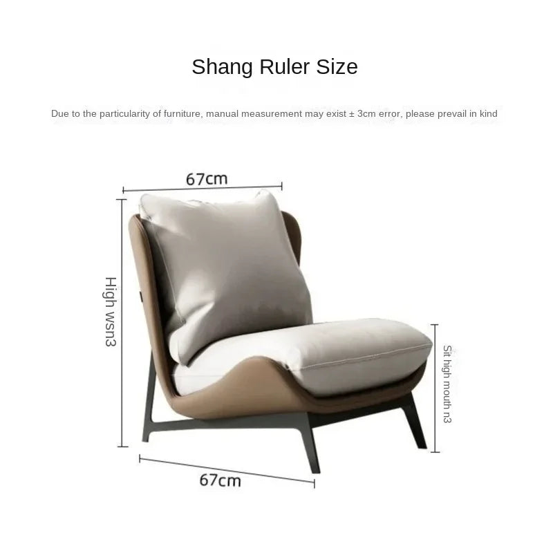 Comfortable Single Sofa Chair for Balcony or Living Room Lazy Sofa Lounge Chair for Bedroom or Reading Upholstered Accent Chair