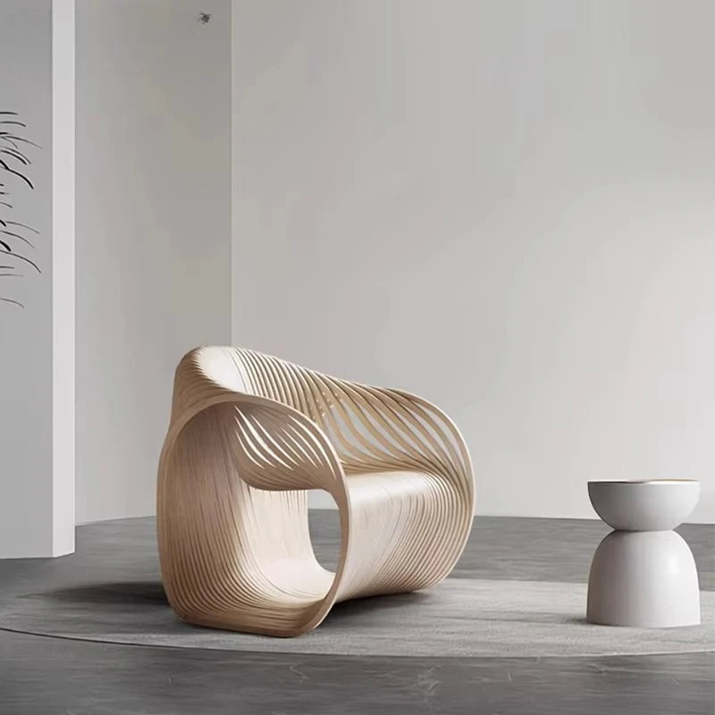 Luxury Design Showroom Display Furniture Designer Furniture Single Sofas Wood Art Chair Italy for Home Hotel