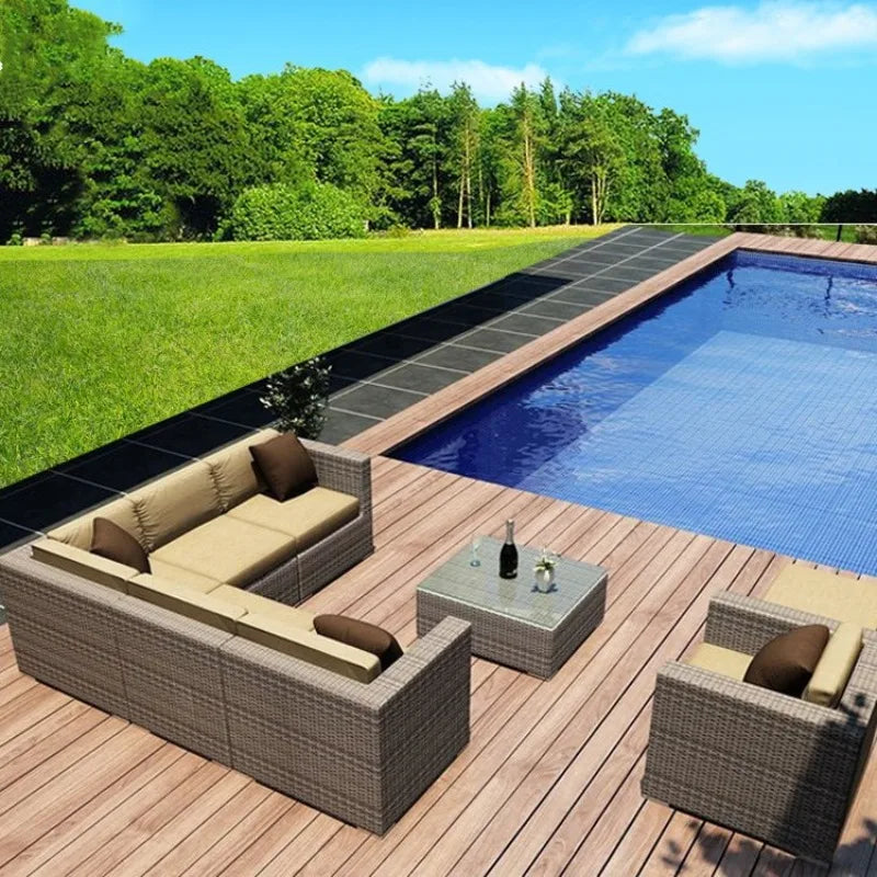 Imitation rattan sofa leisure courtyard garden sun room outdoor outdoor balcony corner waterproof