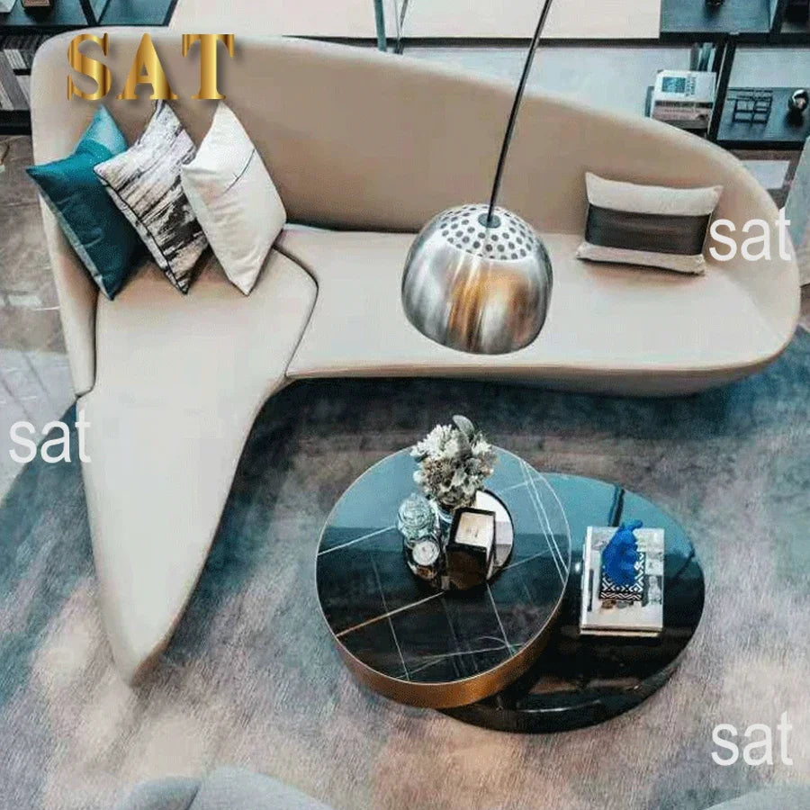 l l #   Formes inhabituelles canapé italien moderne combinaison système de lune canapé de luxe salon meubles de maison ensembles