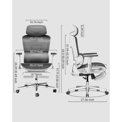RelaxPro Ergonomic Mesh Chair with Built-In Footres