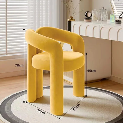 Modern Minimalist Upholstered Accent Chair with Curved Armrests Comfy Design for Living Room Bedroom and Home Office