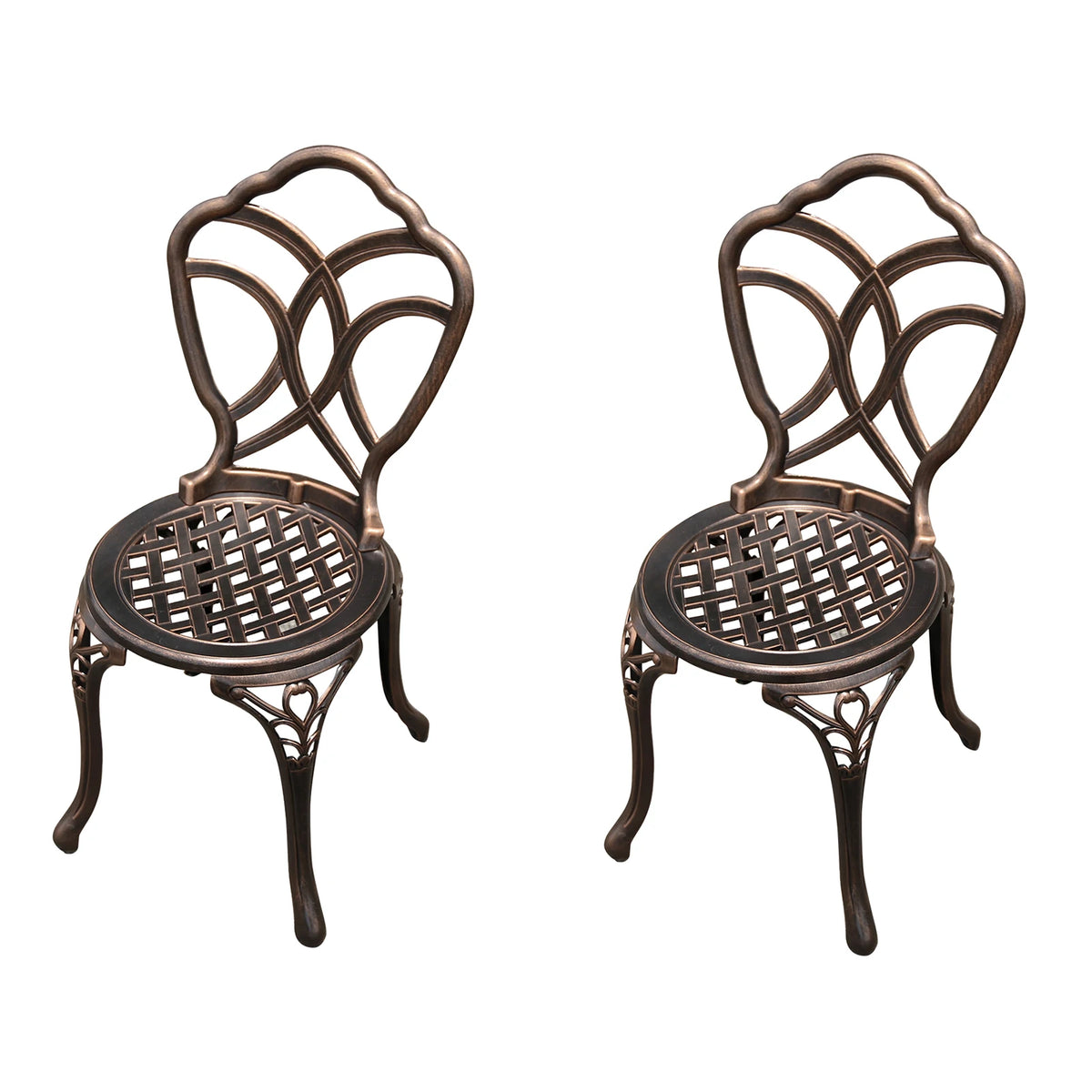 2-Piece Set Cast Aluminum Chairs Outdoor Chair Set Garden Chair Weather-Resistant Patio Metal Chair Bistro Chair