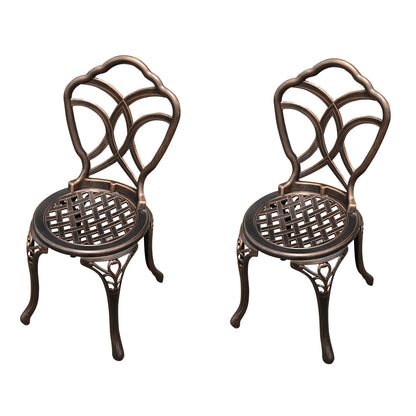 2-Piece Set Cast Aluminum Chairs Outdoor Chair Set Garden Chair Weather-Resistant Patio Metal Chair Bistro Chair
