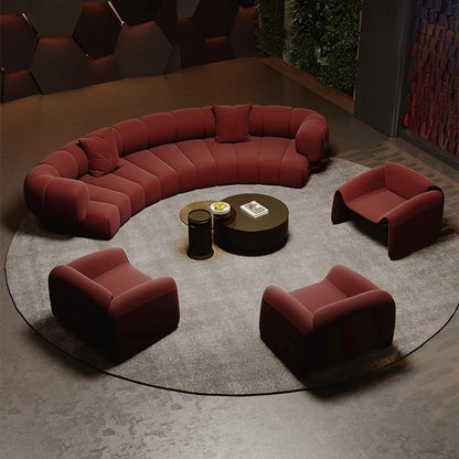 #  Nordic Semi Circular Arc Sofa Modern Designer Beauty Salon Reception Office Sofa Hotel Rest Area Office Furniture Transat