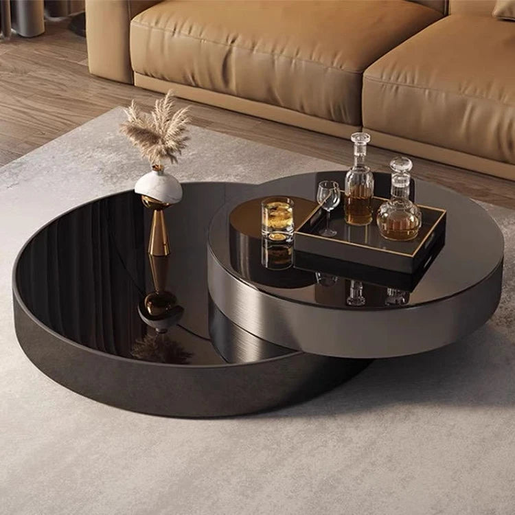 Italian Luxury Rotating Coffee Tables Modern Minimalist Living Room Extension Coffee Table Creative Design Home Furniture FYCT