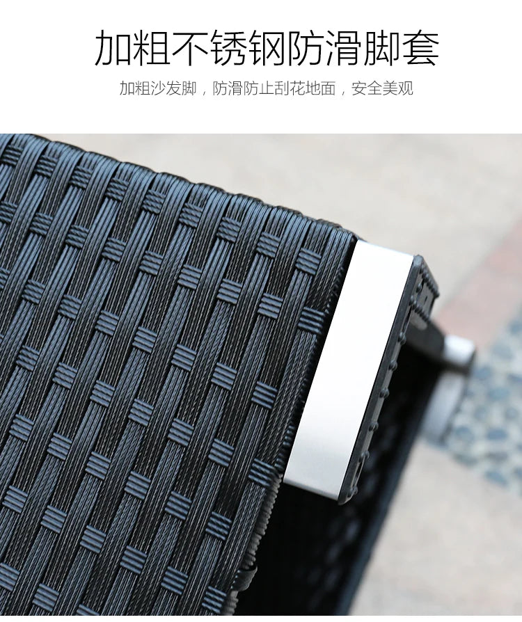 Combination leisure villa, semi-circular rattan sofa outdoor hotel curved living room sofa