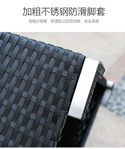 Combination leisure villa, semi-circular rattan sofa outdoor hotel curved living room sofa