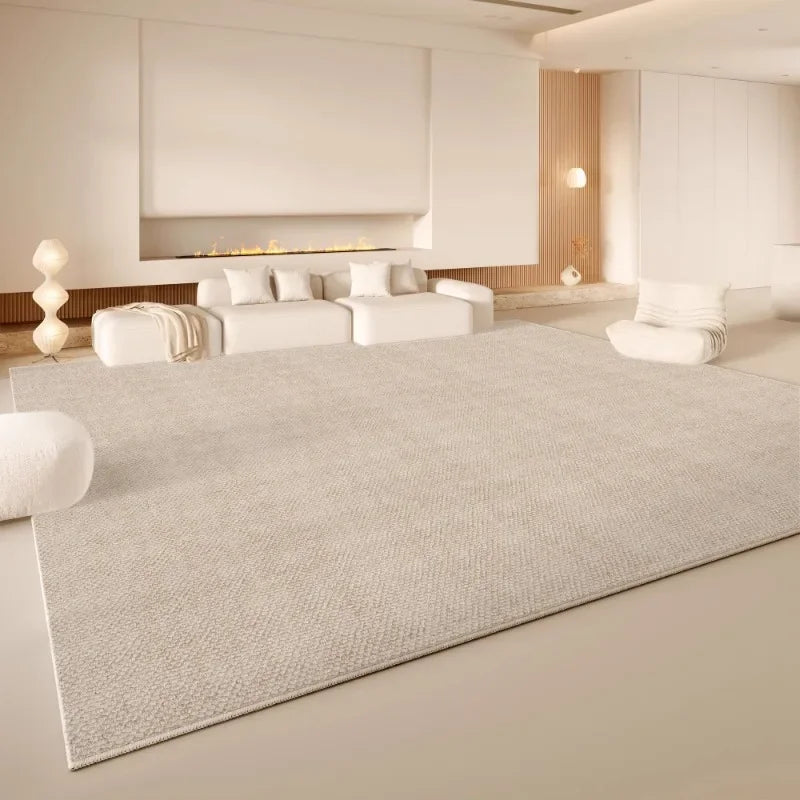VIKAMA Minimalist Cream White Area Rug, Non-Slip Soft Living Room Carpet, Wabi-Sabi Style Floor Mat for Bedroom & Home Decor