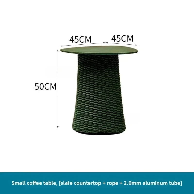 Villa Hotel Outdoor Garden Single Rattan Chair Nordic Home Aluminum Alloy Table and Chair Set Leisure Rope Garden Furniture Sets