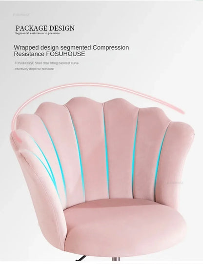 Rotatable Velvet Office Chair for Company Modern Soft Backrest Chair with Wheels Simple Creative Office Chairs for E-sports Room