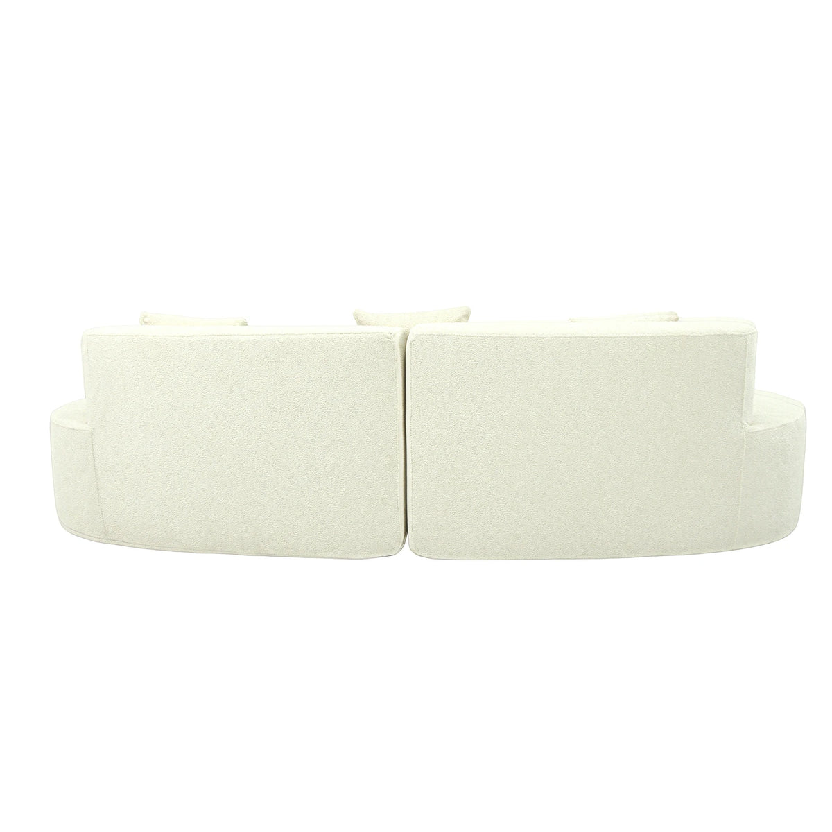 US Modern Curved Couch 4 Seat Minimalist Elegant Half Moon Sofa Compressed Modular Sectional Sofa Home Living Room Cream White