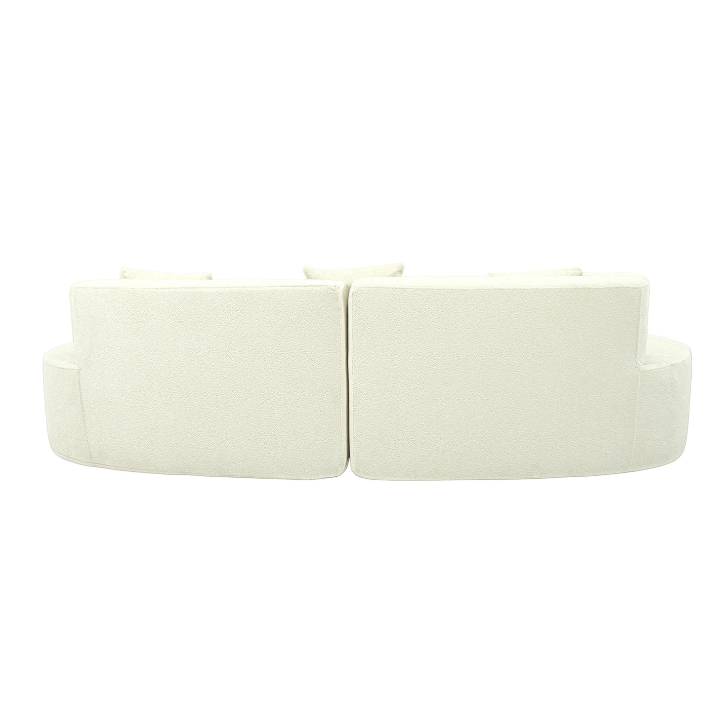 US Modern Curved Couch 4 Seat Minimalist Elegant Half Moon Sofa Compressed Modular Sectional Sofa Home Living Room Cream White