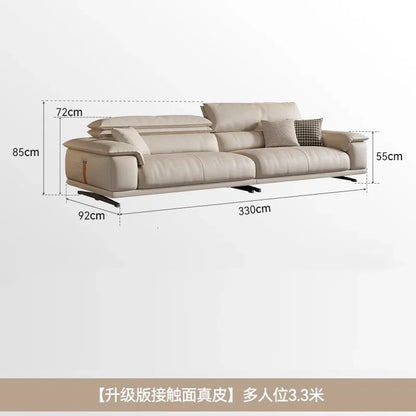 Decoration Genuine Leather Italian Living Room Sofa Luxury Lounge Designer Minimalist Sofas home Modern Family Muebles Furniture