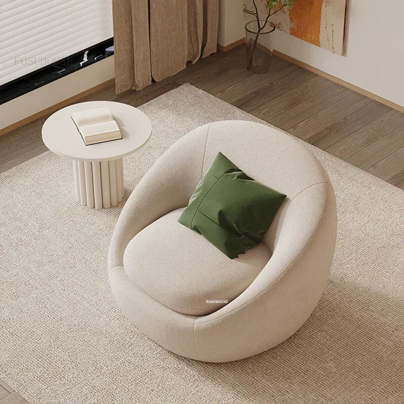 Simple Fabric Living Room Chairs Minimalist Nordic Creative Beauty Salon Lounge Chair Table Home Single Lazy Sofa Backrest Chair