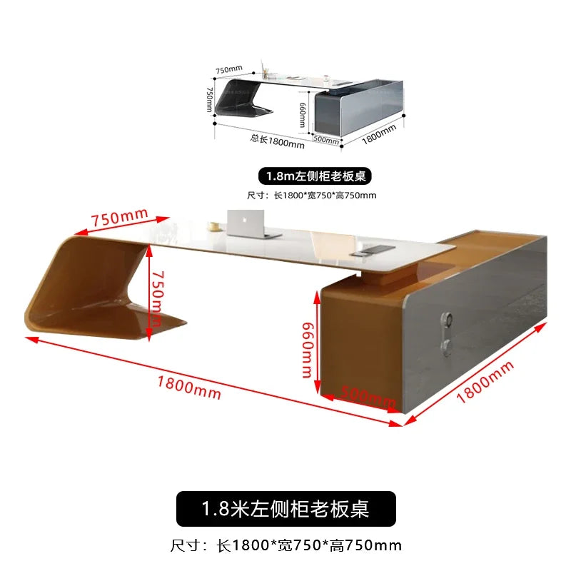 a Boss desk simple modern fashion manager desk large desk white paint boss table