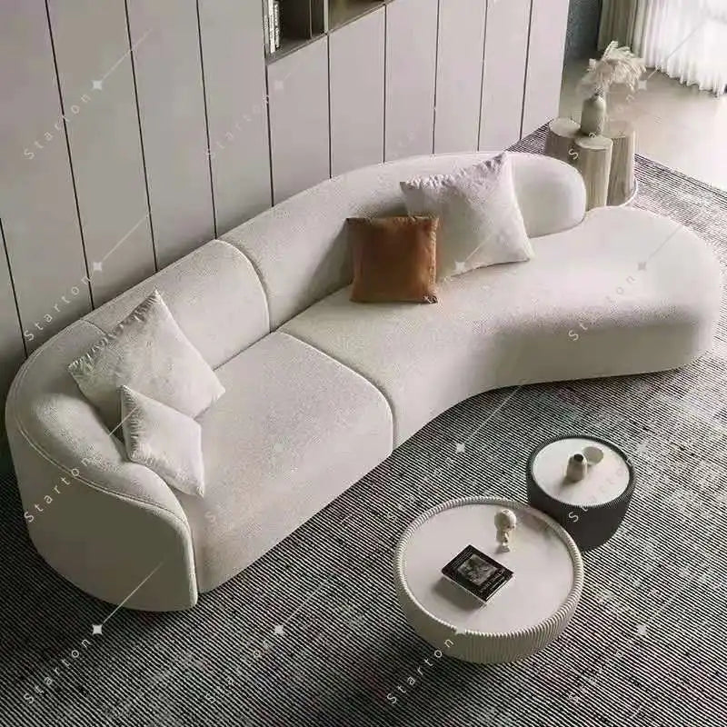 Nordic Style Modern Modular Tufted Fabric Sofa Set for Living Room Hotel or Apartment