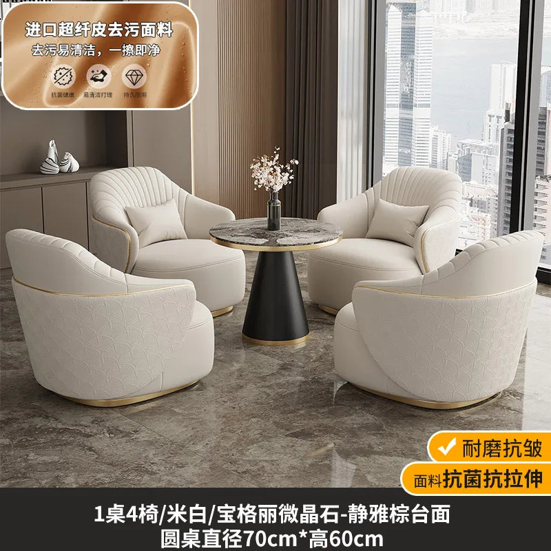 Modern light luxury single sofa chair home balcony negotiation reception table and chair combination designer office area leisur