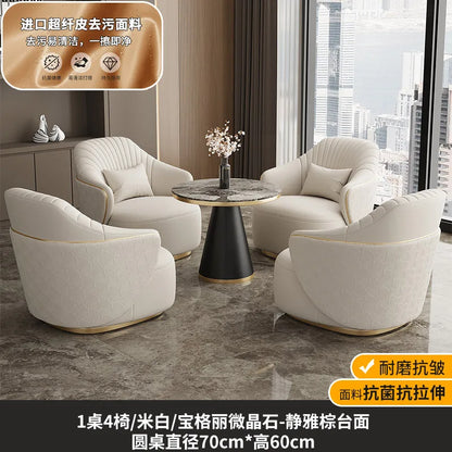 Modern light luxury single sofa chair home balcony negotiation reception table and chair combination designer office area leisur