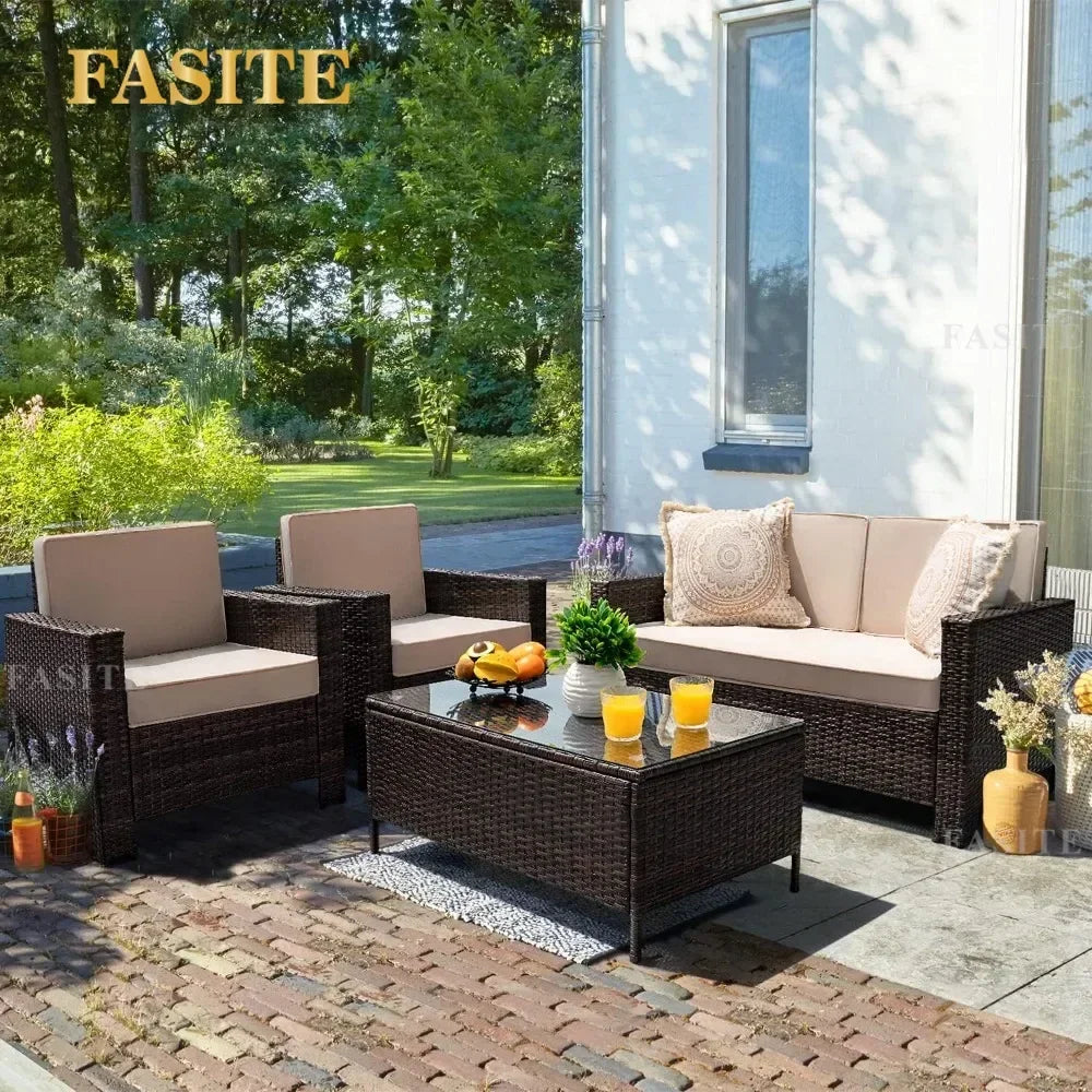 Camping Outdoor Indoor Backyard Porch Garden Poolside Balcony Use (Beige) Patio Furniture