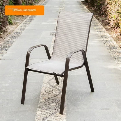 Nordic Beach Chairs Home Leisure Back Armchairs Outdoor Courtyard Balcony Waterproof and Sunscreen Iron Chair Outdoor Furniture