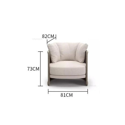 Retro Rattan Outdoor Sofas Luxury Garden Furniture Leisure Home Balcony Patio Set Rainproof and Sunproof Nordic Rope Sofa Chair
