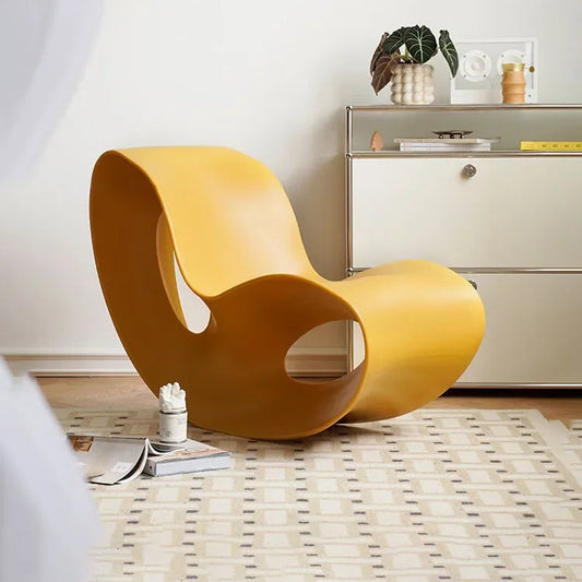 Nordic Chair Living Room Furniture Single Person Sofa Rocking Chairs Plastic Armchair Household Balcony Leisure Lazy Recliner