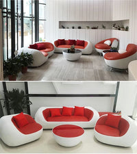 Cute Luxury Nordic Sofa Set – Soft Lazy Loveseat & Modern Lounge Puffs