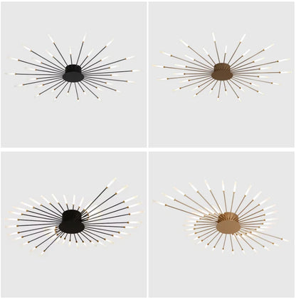 Living Room Light LED Ceiling Lamp Modern Indoor Lighting Acrylic Nordic Creative Fan-shaped Bedroom Fixture Home Decor Kid Room