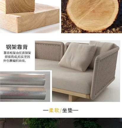 combination furniture Outdoor sofa, outdoor leisure terrace, patio, rattan sofa, teak villa, hotel, garden balcony