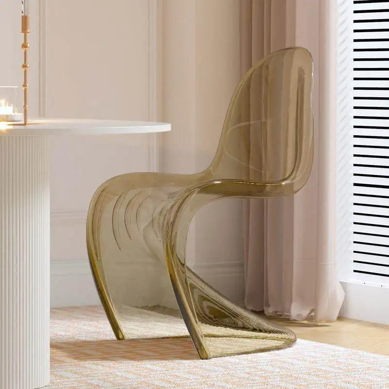 Acrylic transparent chair simple household light luxury high-end dining table chair makeup chair Pan Dong chair