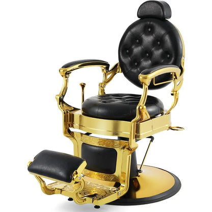 Retro Barber Chair Heavy Duty Barber Chairs Vintage Salon Chair Hydraulic Recline Beauty Spa Styling Equipment Rounded Cushioni