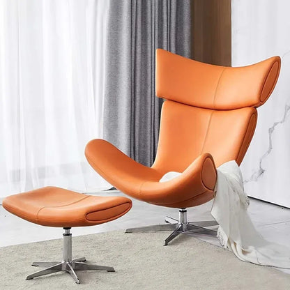 Comfortable Ergonomic Living Room Chairs Modern Leather Nordic Sofa Chairs Designer Recliner Portable Fauteuil Salon Furniture