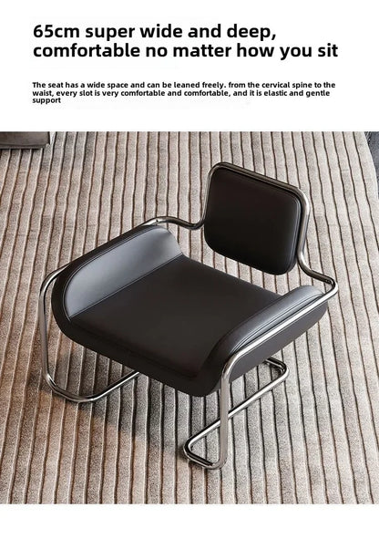 Nordic Designer Medieval Stainless Steel Light Luxury Minimalist Living Room Reception Leisure Single Chair Special-shaped Chair