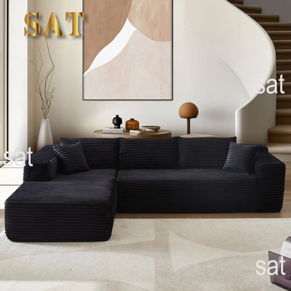 Modular Sectional Sofa with L-Shape Chaise Cloud Sectional Modern Sleeper Couch with Deep Seat Sponge Compression Sofas